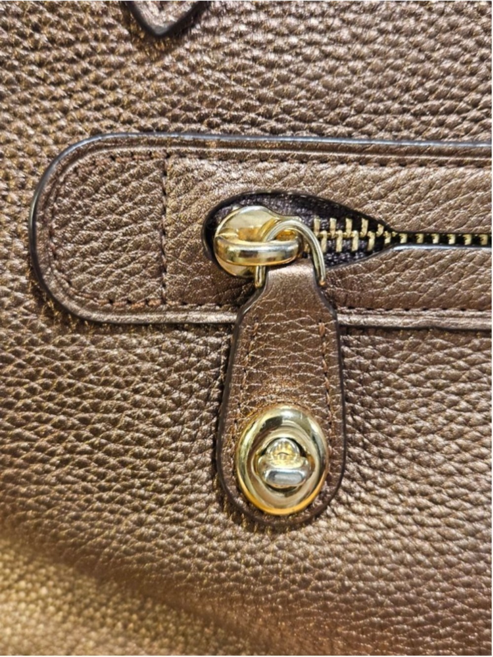 Coach Bronze Leather Tote Bag One Size - Picture 2 of 16